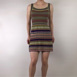 Missoni Knit Striped Mini Dress‎ Blue Multicolour Swim Summer